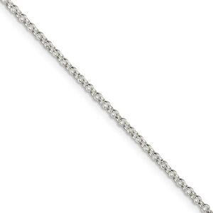 2mm, Sterling Silver Solid Rolo Chain Necklace, 20 Inch